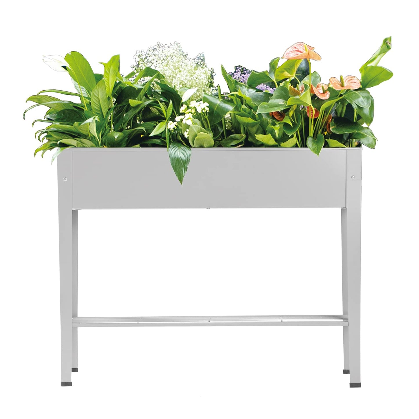DIGTER Metal Raised Garden Bed,Raised Planter Box with Legs,Herbs and Vegetables Planter Suitable for Outdoor Patio Deck and Porch (Gray)