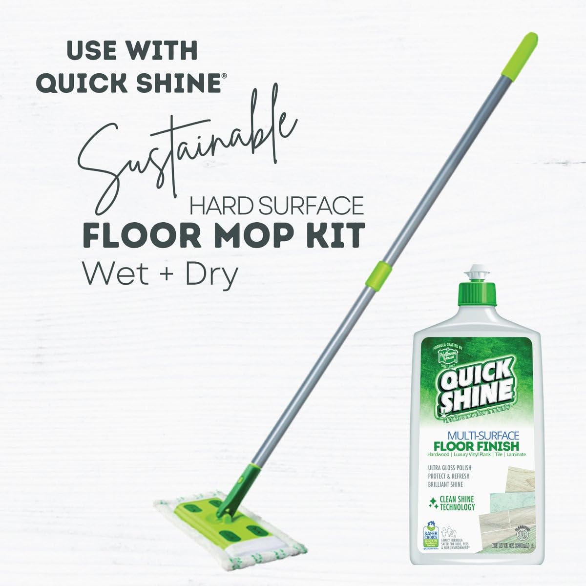 Quick Shine Ultra Gloss Sealed Wooden Floor Finish Polish, 800ml