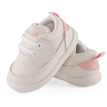 LACOFIA Baby Girls First Walking Shoes Infant Trainers Toddler Anti-Slip Prewalker Sneakers Pink 4.5