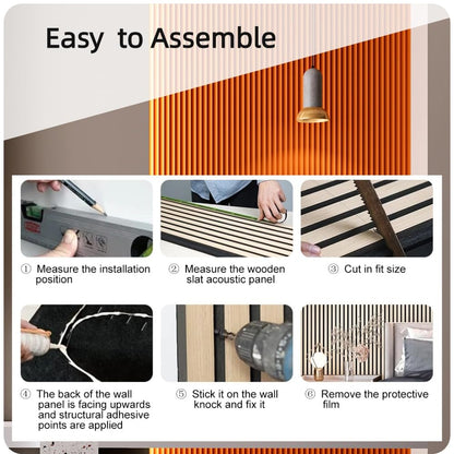 NovaGrid Board 2PCS 3D Acoustic Slat Wall Panels Circle Design Fluted Textured Panel for Interior Wall Decor 118"x6" (Orange)