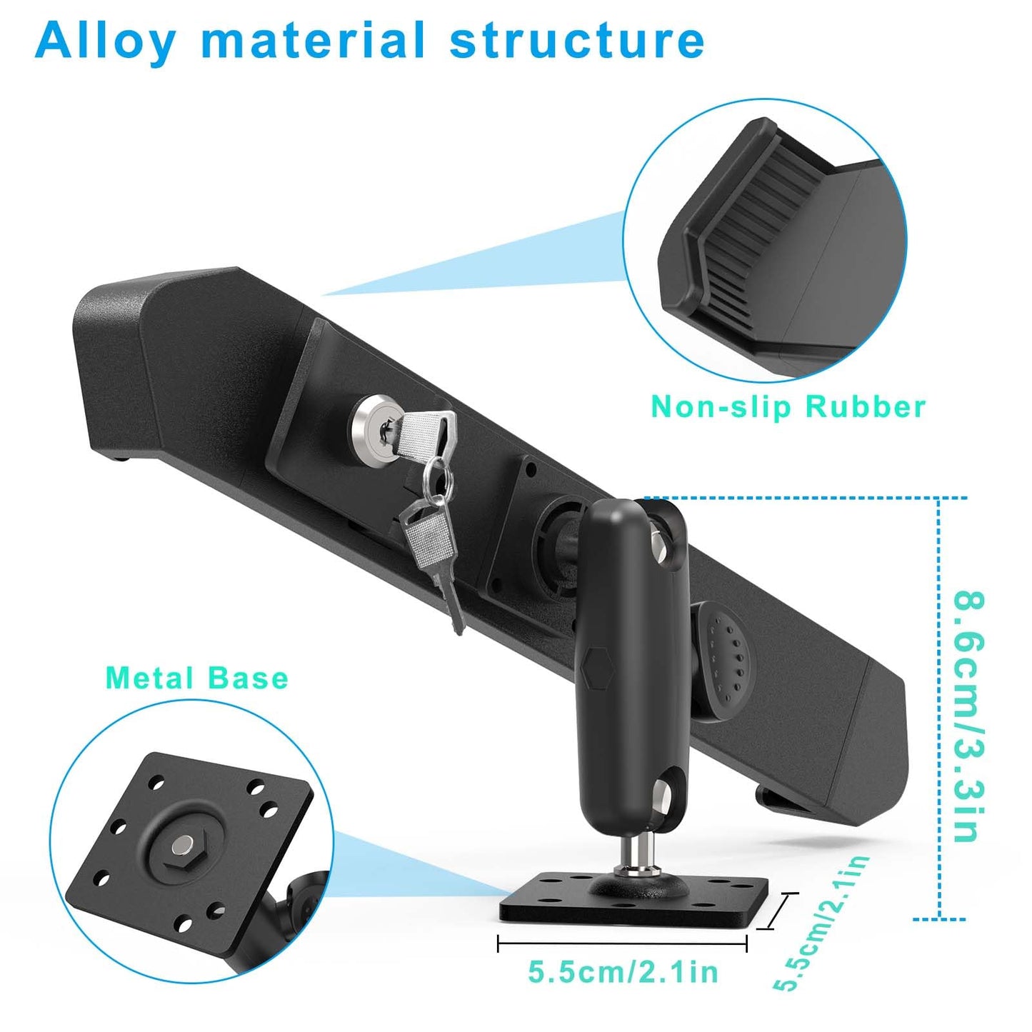 Cuxwill Tablet Wall Mount Lock Holder for 9-14" iPad, Metal Anti Theft Tablet Kiosk Mount with Secure Lockable for Conference Room, Desktop, Under Counter, Cabinet, Gym - Fits iPad, Galaxy Tab Series