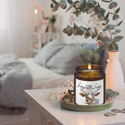 THDSE Cow Candle - Cow Themed Birthday Gifts, Scented Candles in Hay & Pine, 8 oz