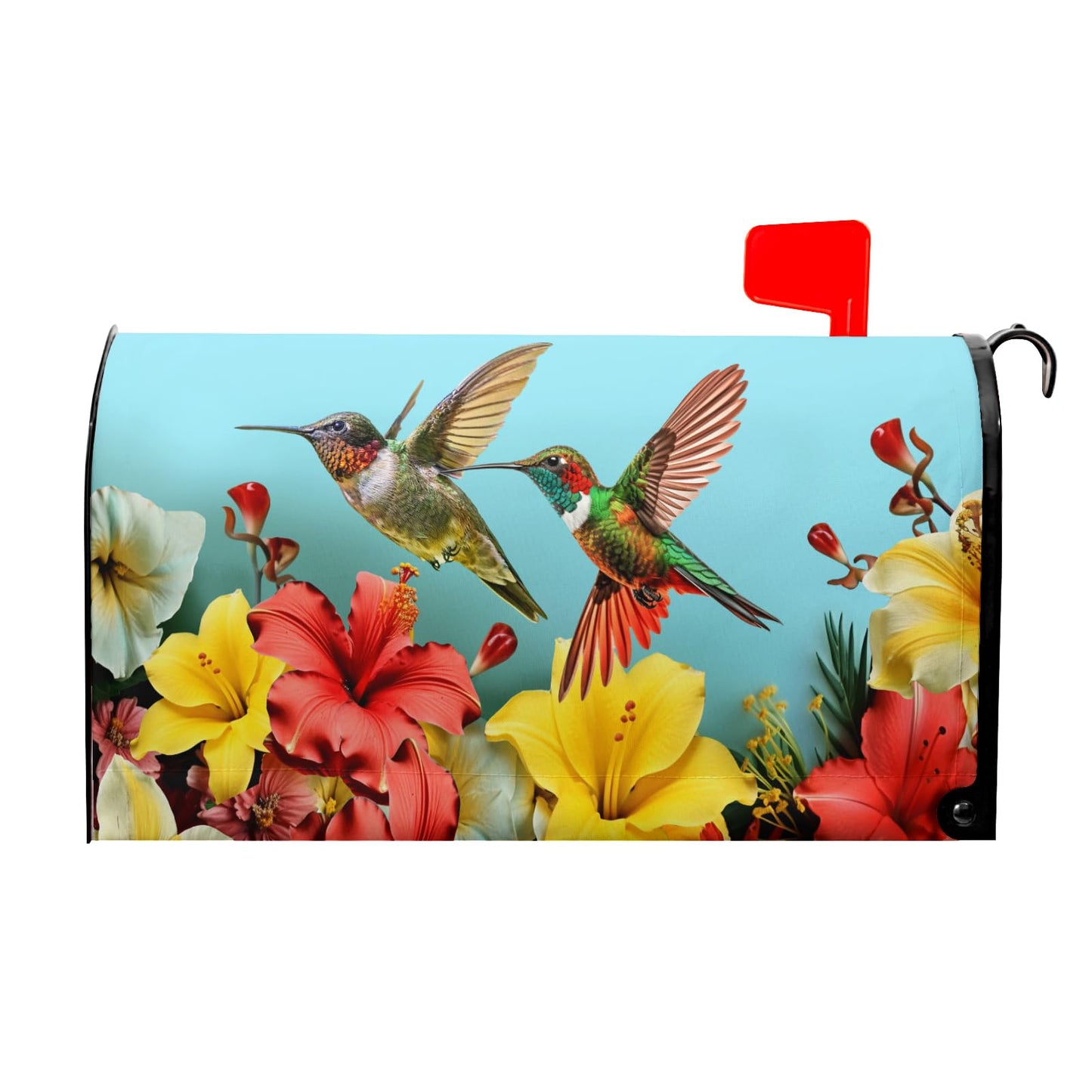Spring Summer Birds Mailbox Cover Rustic Spring Flower Mailbox Wrap Magnetic Large Size 25.5" x 21" Farmhouse Holiday Magnetic Post Letter Box Decor for Home Garden Yard