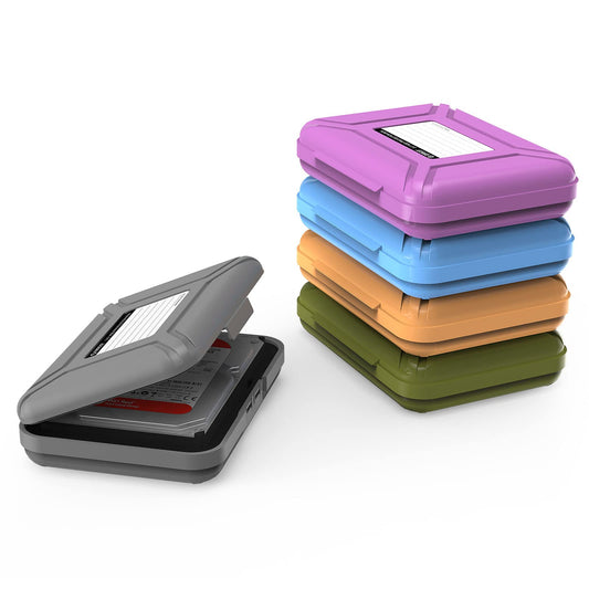 ORICO Hard Drive Protector Case 3.5 Inch HDD Protective Box/Storage Case for Western Digital WD Seagate Toshiba Samsung,Stackable and Sortable Memo(5 Colors)