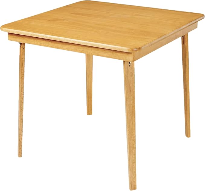 MECO Stakmore Classic Straight Edge Square Wood Folding Card Table, Oak
