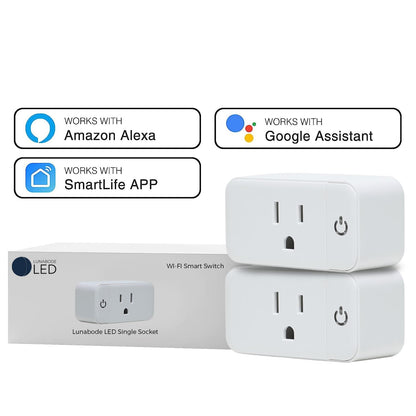 Smart Plug - 2 Pack Smart Home 2.4G Wi-Fi Plugs Outlet Works with Echo, Alexa & Google Home | Smart Plug for Home with Timer, Remote,Voice & Group Controller | No Hub Required