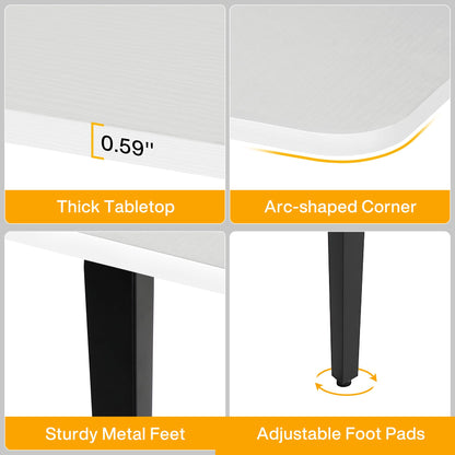 Tribesigns 6FT Conference Table, 70.86L x 35.43W x 29.52H Inches Boat Shaped Meeting Table, Modern Seminar Table for Office Meeting Conference Room (6ft, White & Black)