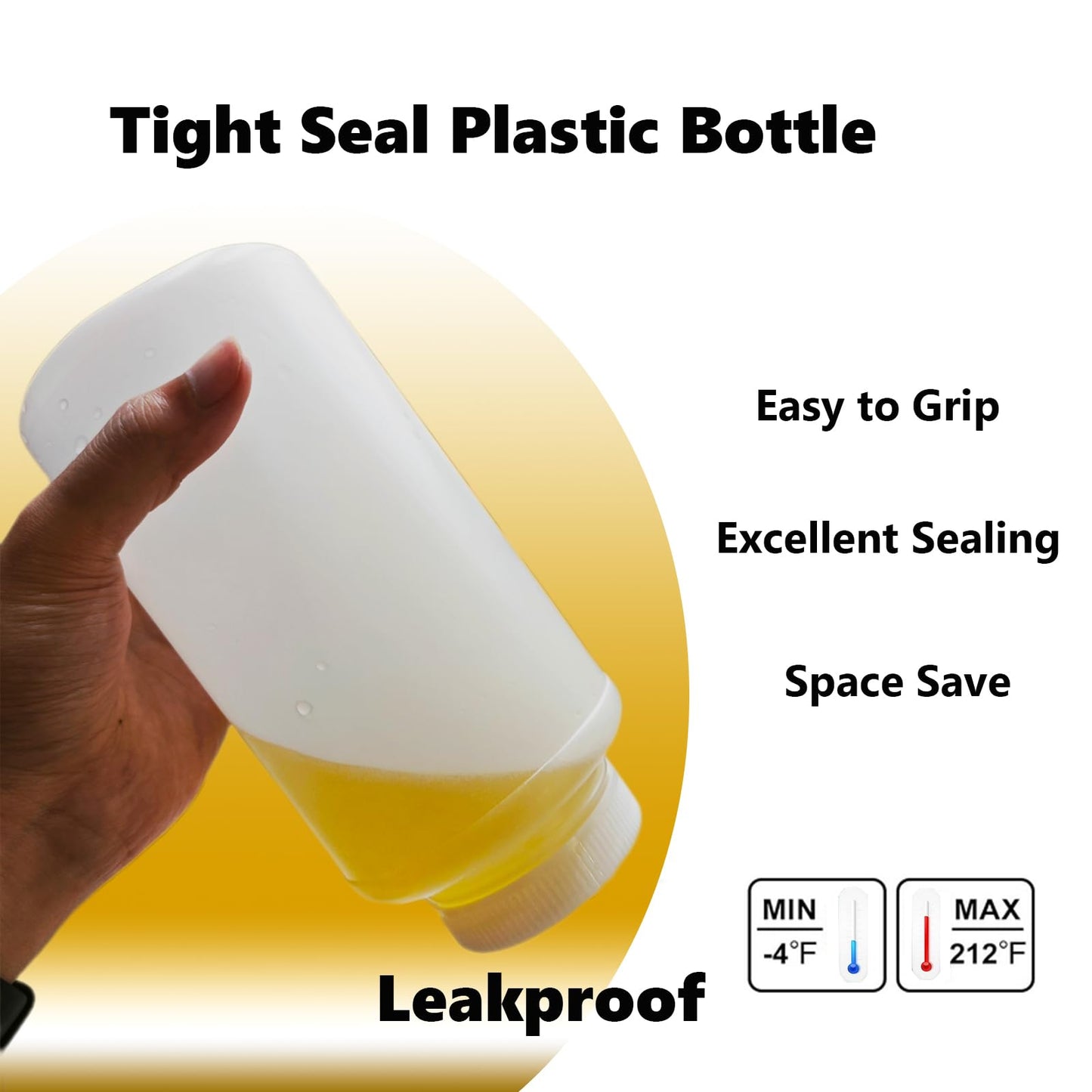 10 Pcs Plastic Sample Bottle with Lids 34oz/1000ml Wide Mouth Lab Chemical Reagent Container