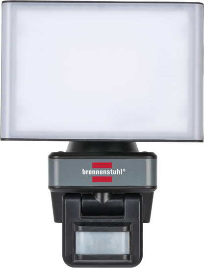 Brennenstuhl Connect WiFi LED Floodlight WF 2050 P (20W, 2400lm, IP54, various light functions adjustable via app, outdoor Security Light for wall mounting with motion detector)