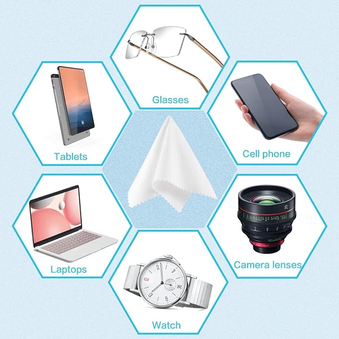 Eyeglass Cleaning Cloth Glasses Cleaner 12Pack Microfiber Lens Cleaner Eyewear