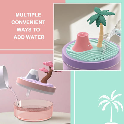 Landscape Night Light Humidifier with 2 Mist Modes, 320mL Large Tank Whisper-Quiet for Baby/Nursery/Office, Portable Mini Air Moisturizer