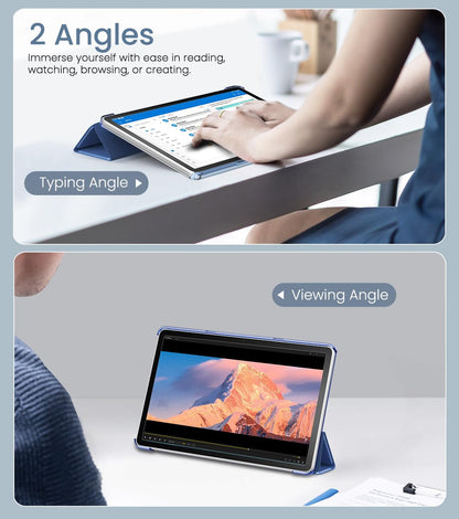 MoKo Case Fits Amazon Fire Max 11 Tablet (13th Generation, 2023 Release) 11" - Slim PU Leather Trifold Stand Cover for Kindle Fire 11 Tablet Frosted Hard Back Shell with Auto Wake/Sleep, Dark Blue