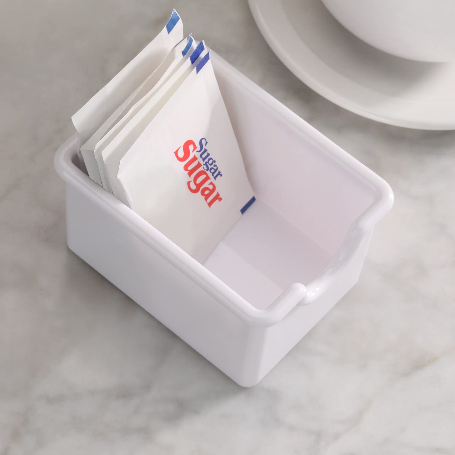 New Star Foodservice Restaurant Grade Plastic Sugar Packet Holder, White, Set of 12