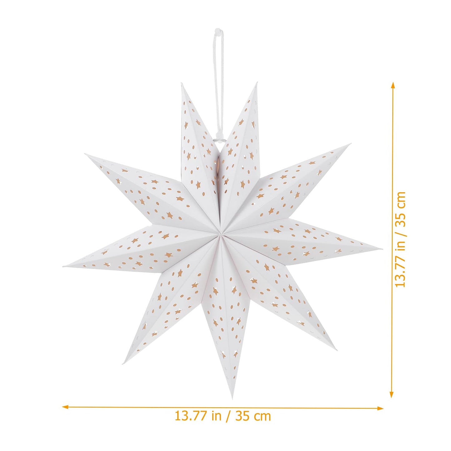 BESPORTBLE 3Pcs White Paper Star Lantern - 35cm Christmas Wedding Party Decor - Hanging Hollow Out Star Paper Lampshade for Holiday New Year Home Decor (Does not Include Lights)