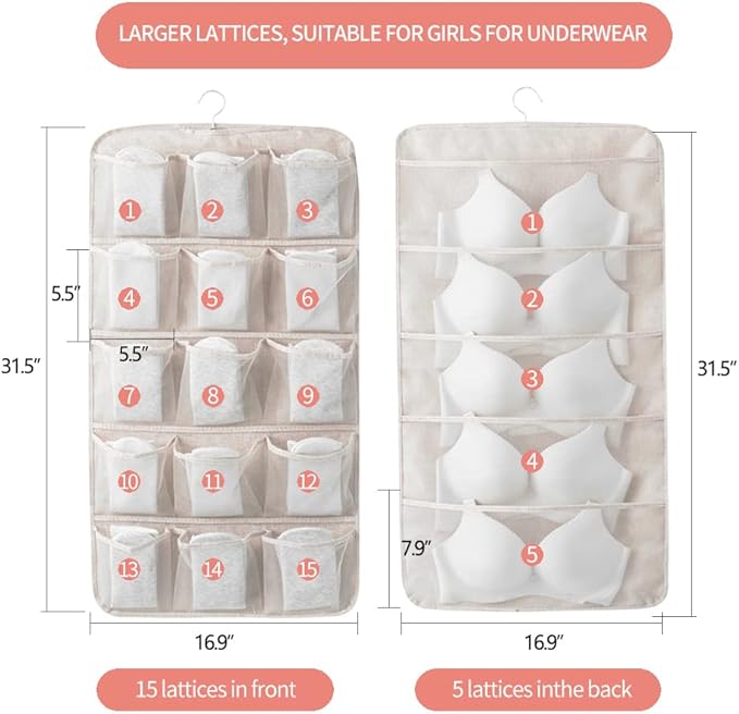 Bseash Enlarged Closet Hanging Bra Organizer