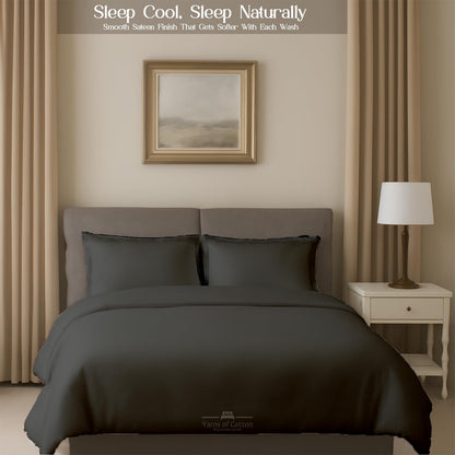 Sleeper Sofa Bed Sheet, 100% Cotton 400 Thread Count, 4 Piece Set, Deep Pocket Fitted Sheet, Soft Wrinkle Free & Breathable, Luxury Hotel Quality, Fits Up to 6 Inch Mattress (Full, Dark Grey)