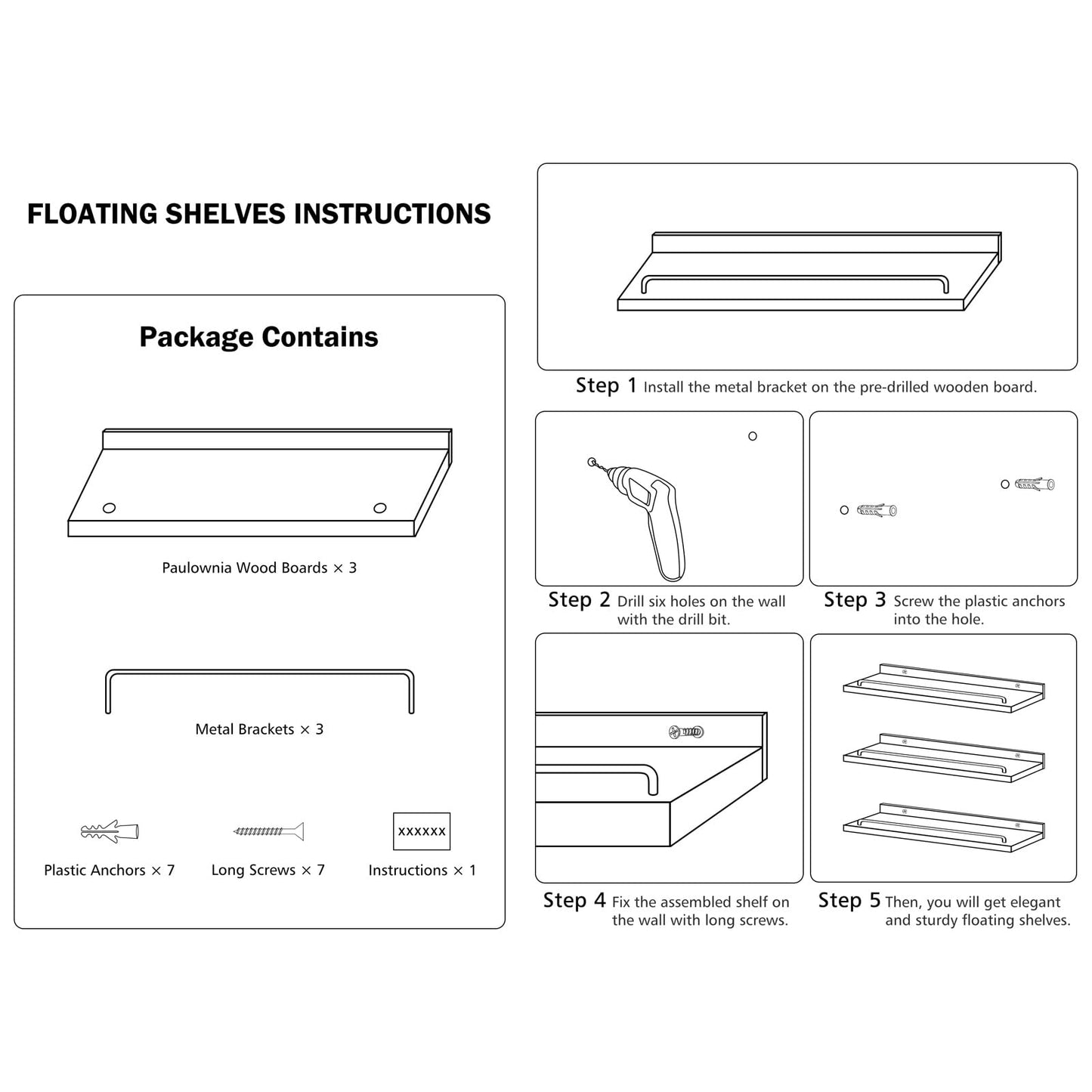 RYOFOBETTO Floating Shelves for Wall Decor, Black and Gold Shelves for Bathroom, Living Room, Bedroom, Picture Frames, Plants, Kitchen (Set of 3)