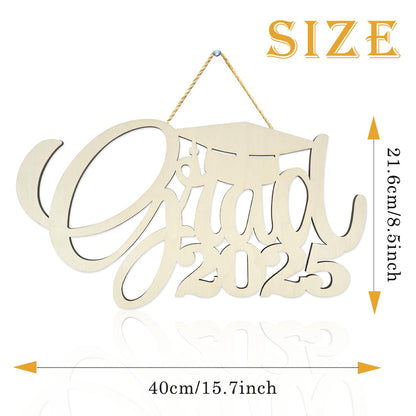 2025 Graduation Decorations Wood Cutout Grad 2025 Wooden Sign Graduation Photo Booth Props Class of 2025 Decorations Graduation Picture Props for Graduation Announcements