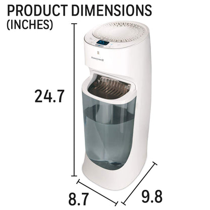 Honeywell Top Fill Tower Humidifier, Digital Humidistat, Black – Cool Mist Humidifiers for Bedroom, Home or Office with Space-Saving Tower Design