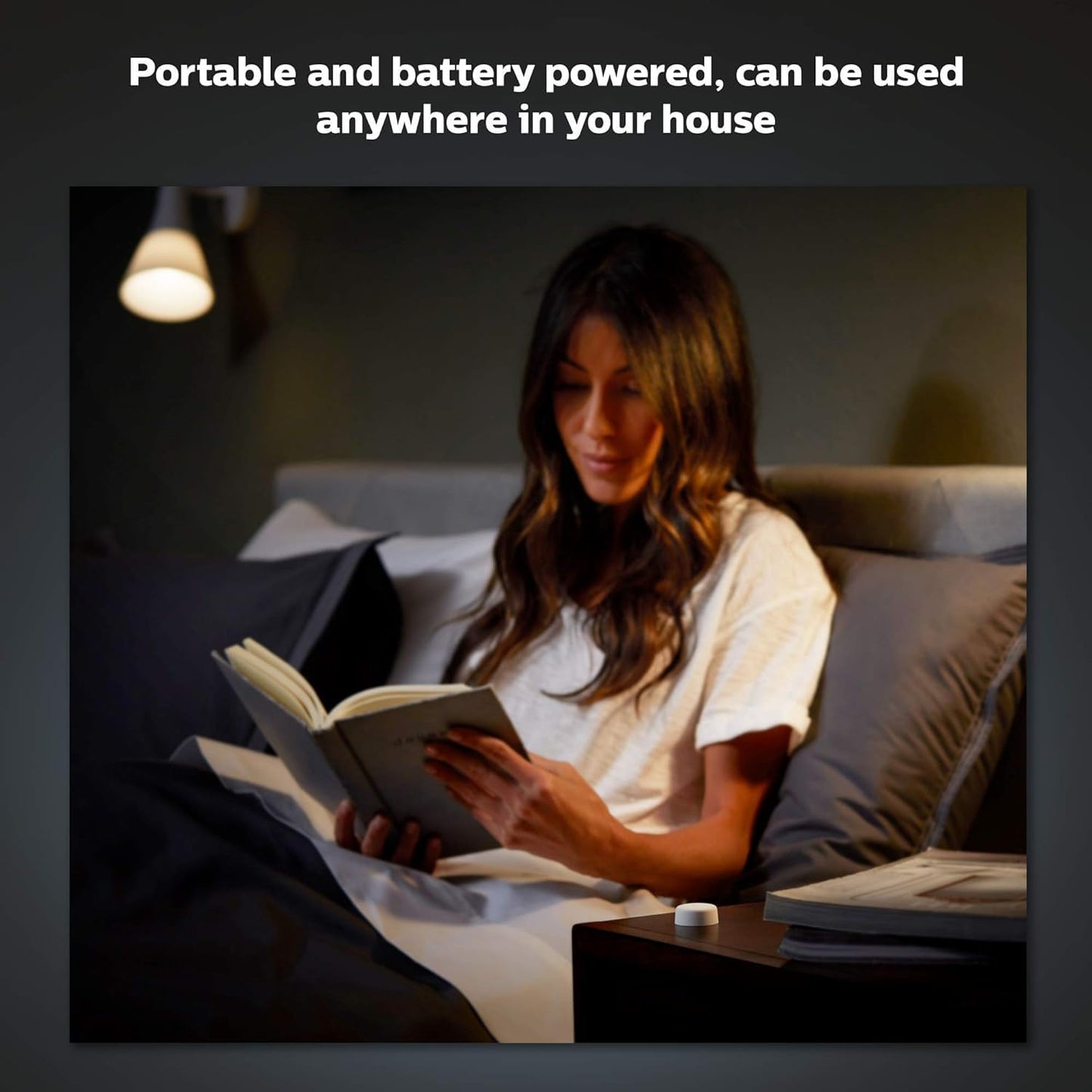 Philips Hue Wall Tap Dial Light Switch, Portable, White - 1 Pack - Requires Hue Lights and Hue Bridge - Smart Home - Easy, No-Wire Installation