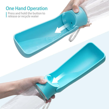 SOICTA Portable Dog Small Animals Water Bottle for Walking 19 OZ or 12 OZ Pet Water Bottles for Puppy Medium Large Dogs Little Animals Water Dispenser Dog Small Animals Water Bowl (19OZ Blue)