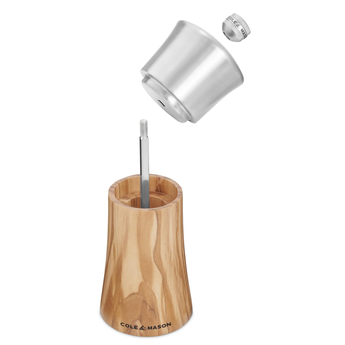 Cole & Mason Bromley Pepper Mill, 6" - Pepper Grinder with Ultra-Sharp Grinding Mechanism - Flavor-Enhancing Pepper Shaker - Refillable Mill with Adjustable Grinding - Olive Wood, Pepper Mill