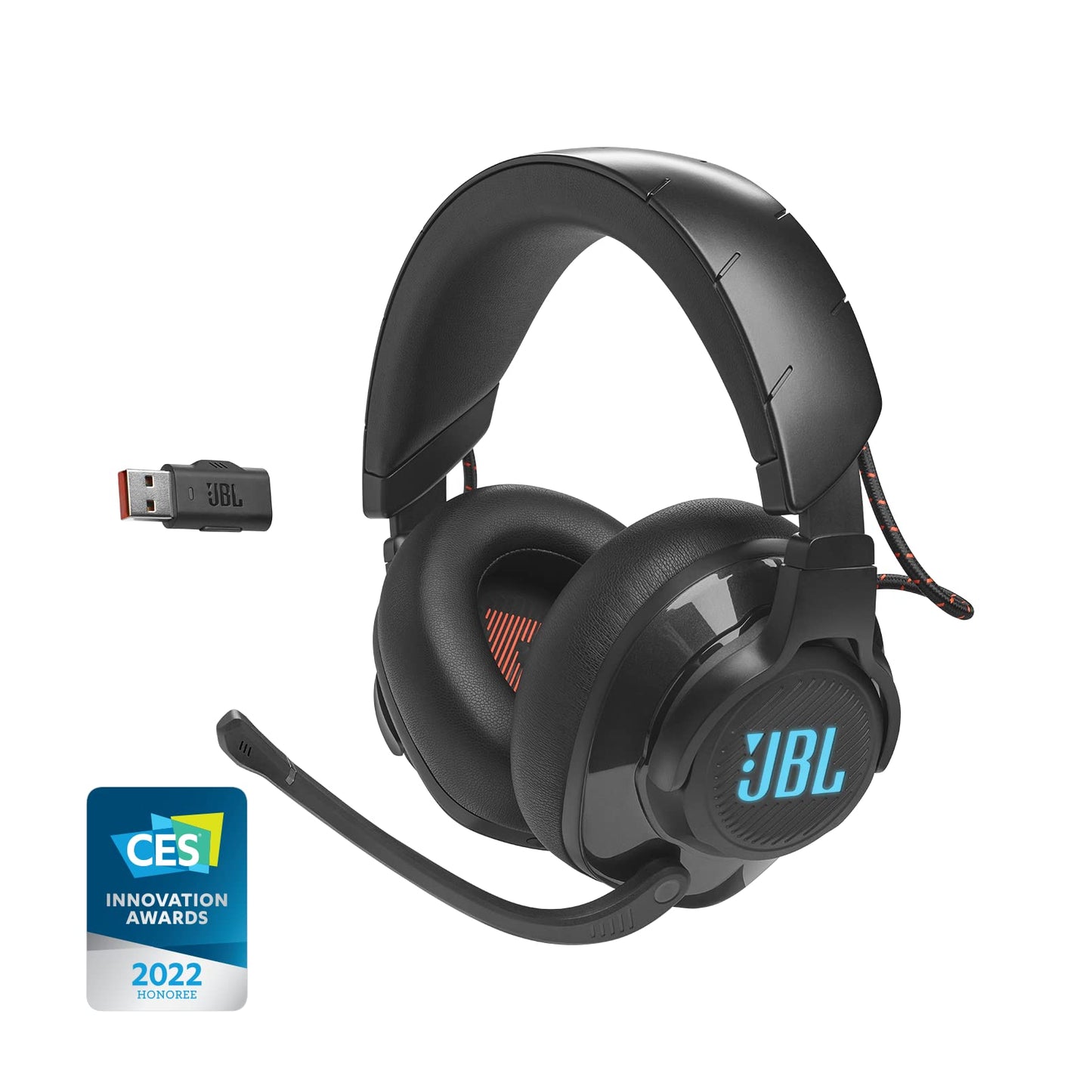 JBL Quantum 610 - Wireless Over-Ear Gaming Headset, JBL QuantumSURROUND, 2.4GHz Wireless, up to 40 Hours of Battery Life, Game-Chat dial, flip-up Boom Microphone (Black)