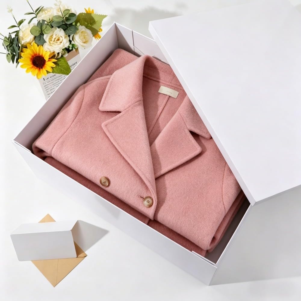 UoeRing White Extra Large Gift Box 2Pcs 22x17x9 inch,luxury Gift Box with Lid for Presents Birthday Christmas Valentine's Day (Contain Pull Bows,Card,Envelope,Filler)