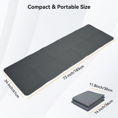 FIRINER Walking Pad Mat for Carpet 73''×24'' Foldable Treadmill Pad Floor Protector Non-Slip Noise Shock Absorption Exercise Equipment Mats for Hardwood Floor/Spinning Bike/Elliptical Machine