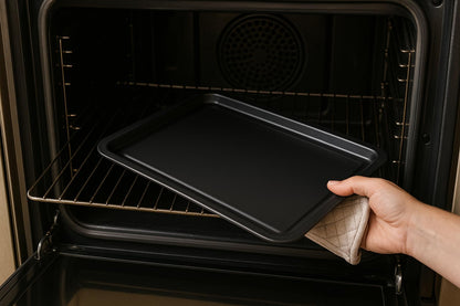 4-Pack - Essentials Baking Tray Set 32cm by KITCHENEUR - Easy Cleaning Baking Tray/Pan, Non-Stick Tin, Multi-Pack Set Oven Trays - Dishwasher Safe and Easy Cleaning