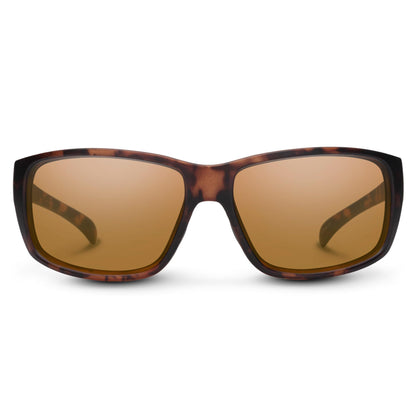 Suncloud Milestone Polarized Sunglass with Polycarbonate Lens, Matte Tortoise Frame/Brown, One Size