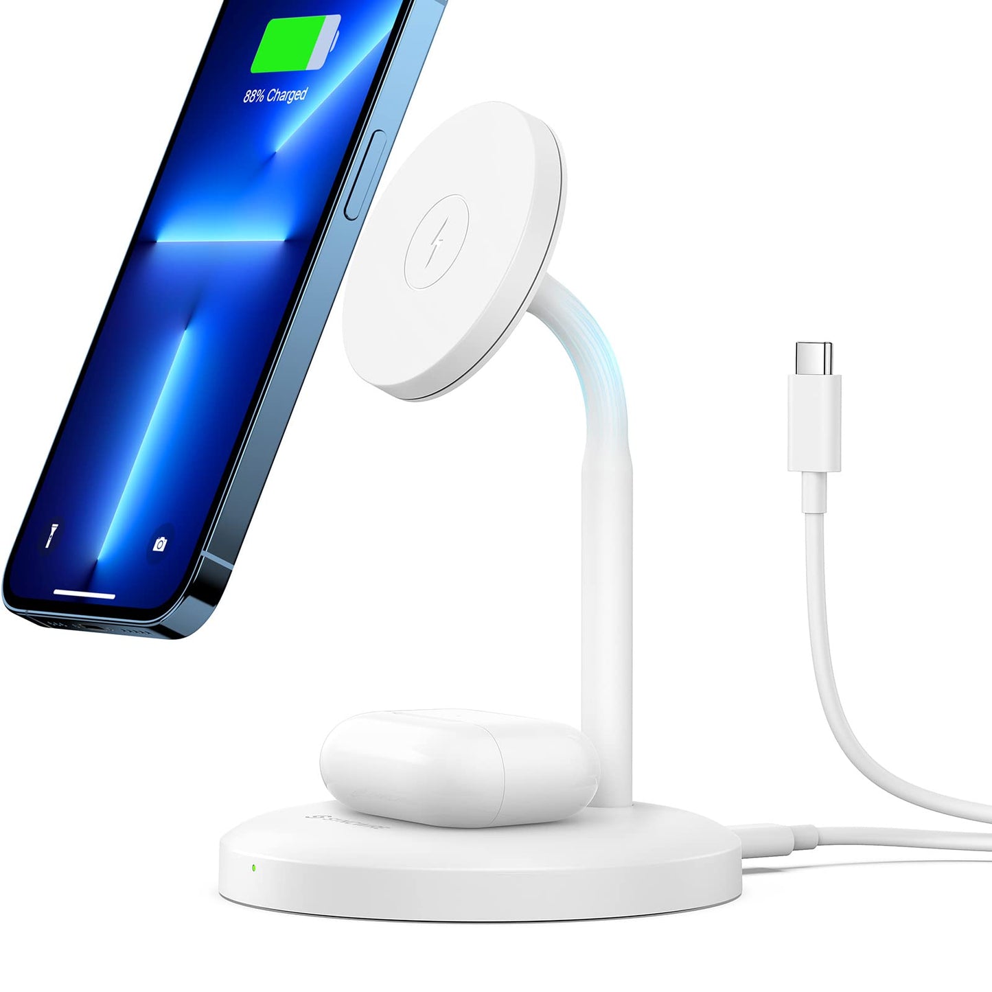 Syncwire Wireless Charging Stand - 2 in 1 Free Rotation Magnetic Charger Station for MagSafe Compatible with iPhone 16, 15, 14, 13, 12 Pro Max, Pro, Mini, Plus, AirPods