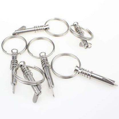 Hysagtek 6 Pcs Bimini Pins 1/4" Diameter Bimini Top Hardware, Quick Release Pin Boat Canopy Pins for Boat Canopy Marine Hardware, 316 Stainless Steel with Pull Ring