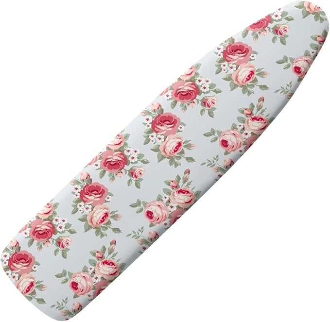 Pink Rose Ironing Board Padded Cover Dust Covers Stretchable Iron Board