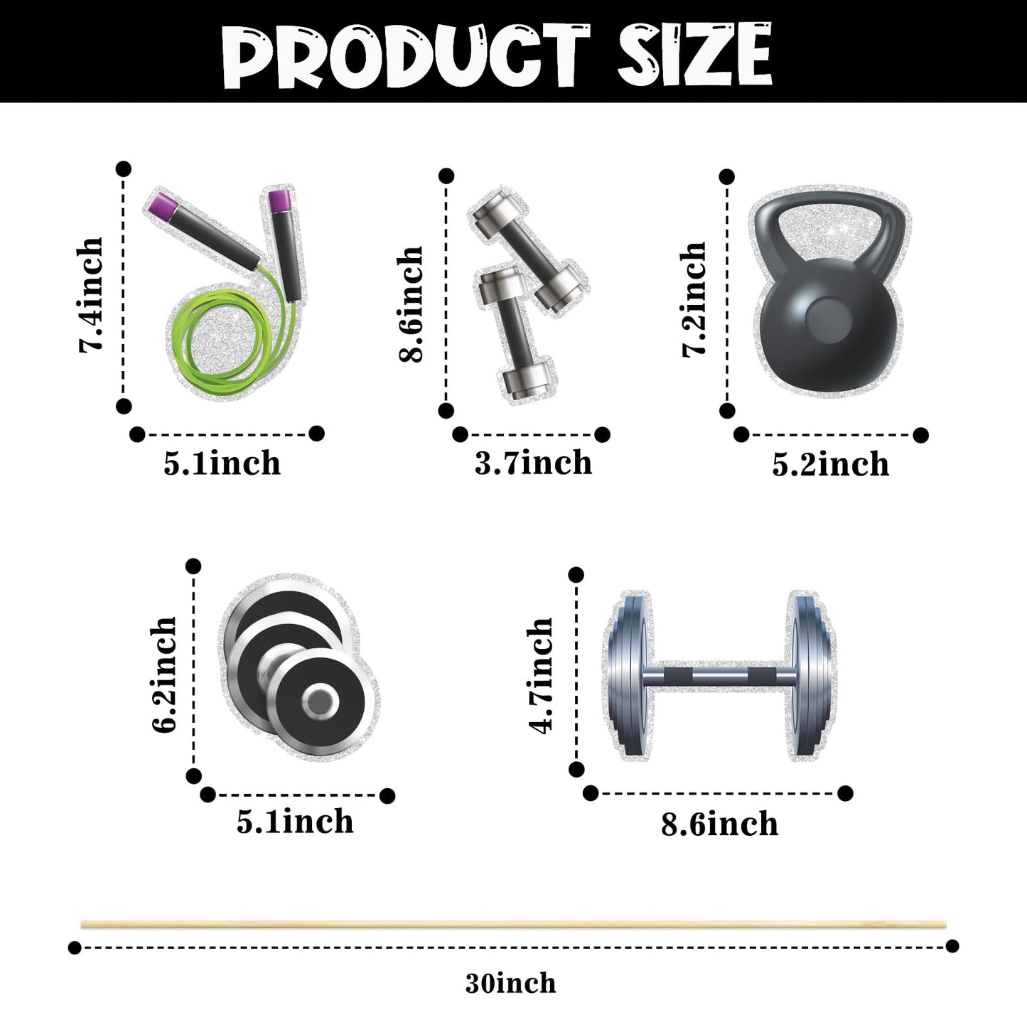 Set of 15,Gym Theme Centerpiece Sticks,Weight Lifting Motion Table Toppers,Biceps Dumbbells Kettlebells Bodybuilding Cupcake Picks,Fitness Themed Birthday Party Decorations