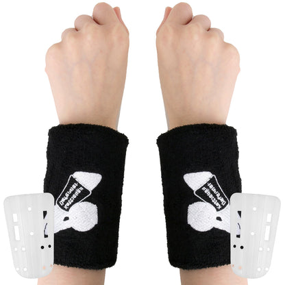 Kettlebell Wrist Guards with Built-in PP Hard Plate for Impact Protection, Moisture-Wicking Cotton Sweatbands for Heavy Lifting & HIIT, Zero Setup Large Fit for Thicker Wrists & Users Over 220 lbs