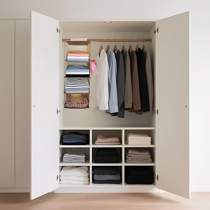Hanging Closet Organizer 4 Tier Hanging Storage