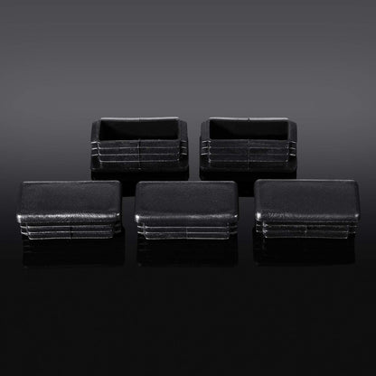 24 Pcs 1 x 2 Inch Rectangle Plastic Plugs Tubing End Caps Black Steel Tubing Plugs Fence Post End Caps for Pipe Cover Chair Leg Glide Inserts