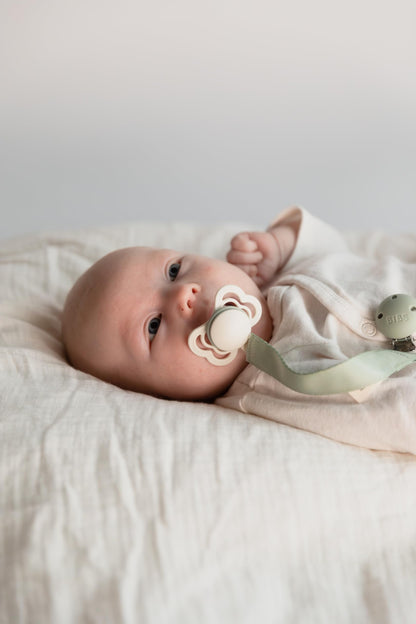 BIBS Supreme Soother 2-Pack, BPA Free Dummy Pacifier, Symmetrical Nipple. Silicone, Size 1 (0-6 Months), Ivory/Sage