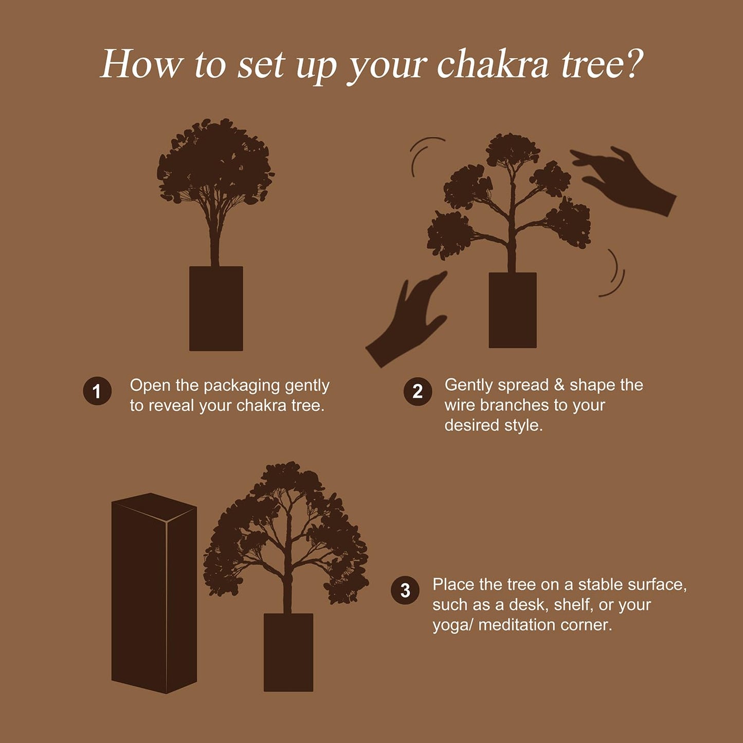 Magic and Miracles 7 Chakra Tree of Life Healing Crystal Bonsai Fengshui Tree, Office Desk Decor Home Living Room Decorations, Christmas Birthday Housewarming Meditation Yoga Gifts for Women Mom