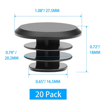 20 Pieces Plastic Handlebar Bar End Plugs Caps for Road Mountain Bike Most Bicycle