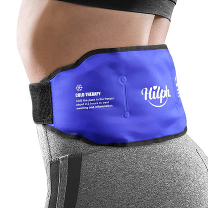 Hilph Low Back Ice Pack Wrap for Pain Relief, Reusable Ice Pack Belt Hot Cold Therapy for Low Back Pain, Lumbar Surgery, Sciatic Nerve, Coccyx, Tailbone Pain (Blue)