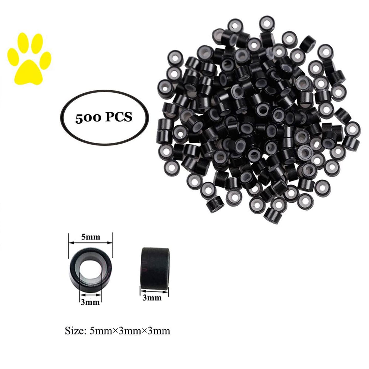 Orgrimmar Hair Extension Remove Pliers Pulling Hook 500 PCS Micro Silicone Rings Bead Device Tool Kits for Professional Hair Styling Tools Accessory (Black)