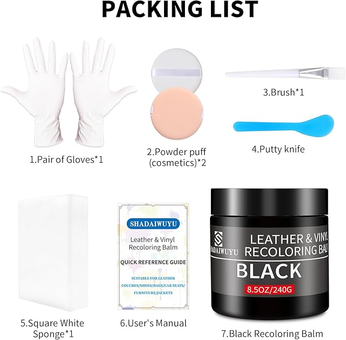 Leather Recoloring Balm, 8.5oz Leather Color Restorer, Leather Couch Scratch