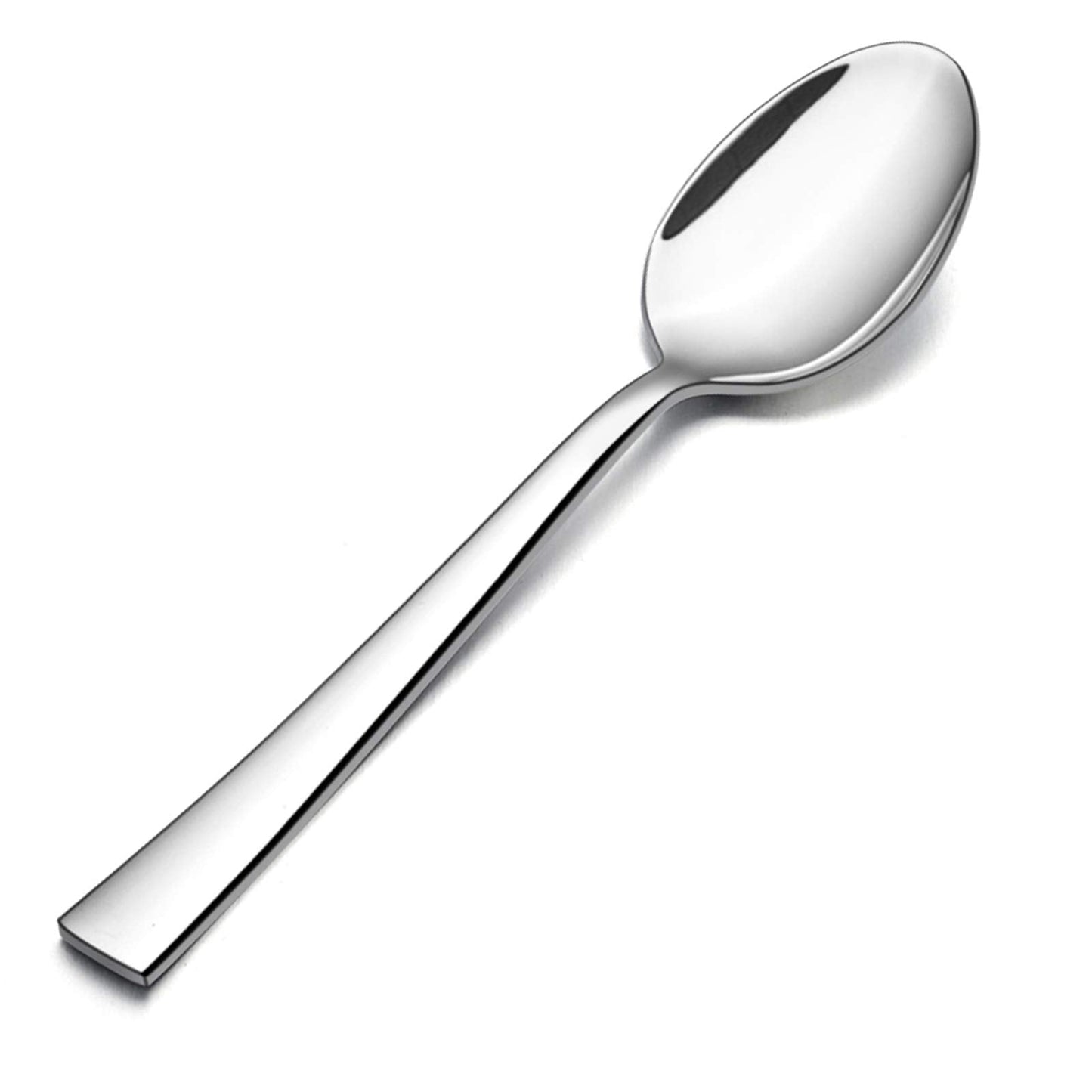 E-far Teaspoon Set of 12, 6.7 Inch Stainless Steel Spoons for Kitchen or Restaurant, Non-toxic & Mirror Polished, Squared Edge & Dishwasher Safe