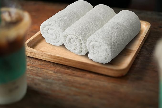 Basic Hand Towels 16x26 Inches – Pack of 12 – White Color – Soft and Absorbent
