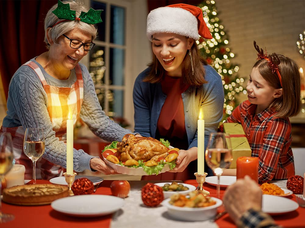 ShareMoon Window Candles Flickering Battery Operated with Remote and Timer, 6 Pack Electric Flameless Taper Candles with Magnetic Base for Christmas Halloween Dinner Wedding Party Decoration