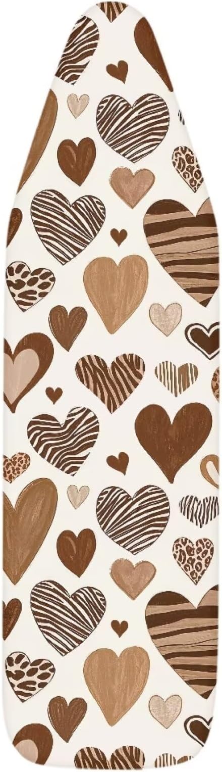 Leopard Hearts Ironing Board Cover Resist Scorching Cover Heavy Duty Padded