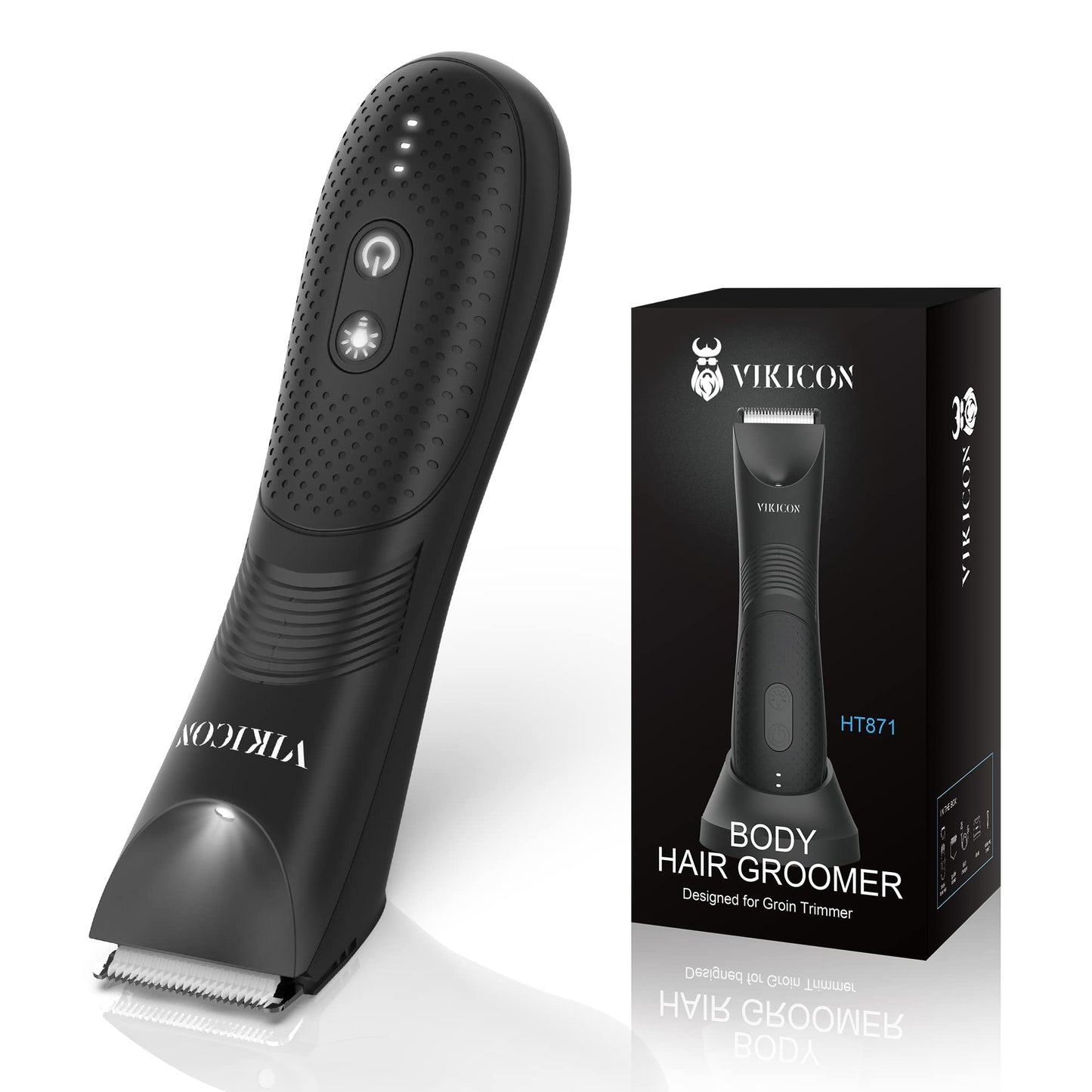 Manscape Trimmer for Men, VIKICON Pubic/Body Hair Trimmer, Electric Ball Trimmer for Private Parts, IPX7 Waterproof Body Goomer Shavers, USB-C Charging, Gifts for Men, New HT871