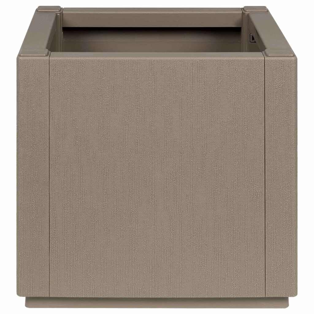 Makastle Garden Planter, Decorative Outdoor Flowerpot for Vegetables, Flowers and Succulents in for Backyard, Patio, 14.2x14.2x13.8 in Light Brown Polypropylene